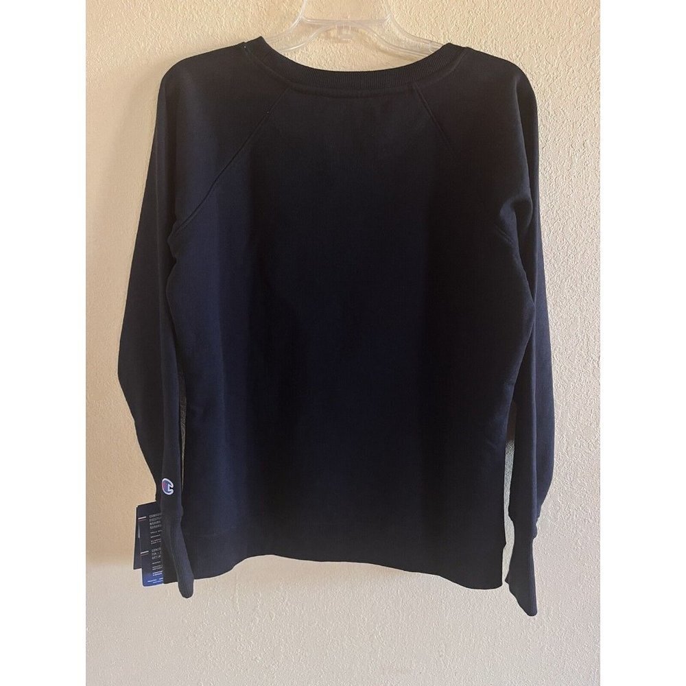 Champion Women’s Powerblend Classic Crewneck Sweatshirt BLACK Size Medium - Picture 2 of 5